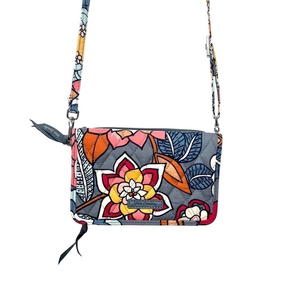 Vera Bradley Tropical Evening Small Compact Cloth Crossbody Bag Purse - Picture 4 of 16